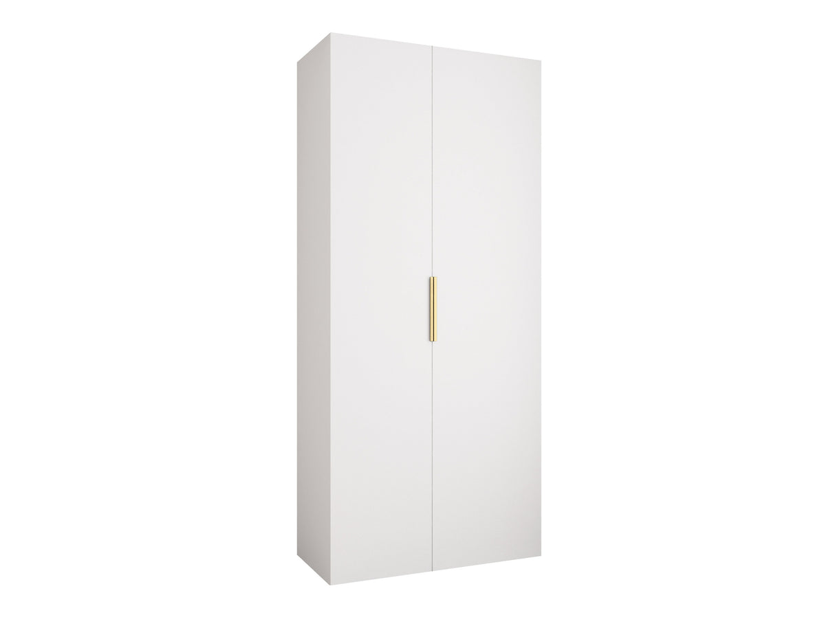 Gardróbszekrény Szafa COMO 4 100/110 (gł.40/50), Szín: Fehér, Fogantyú színe: Aranysárga, Fiókok: Nem, Szélesség: 110 cm, Mélység: 42 cm