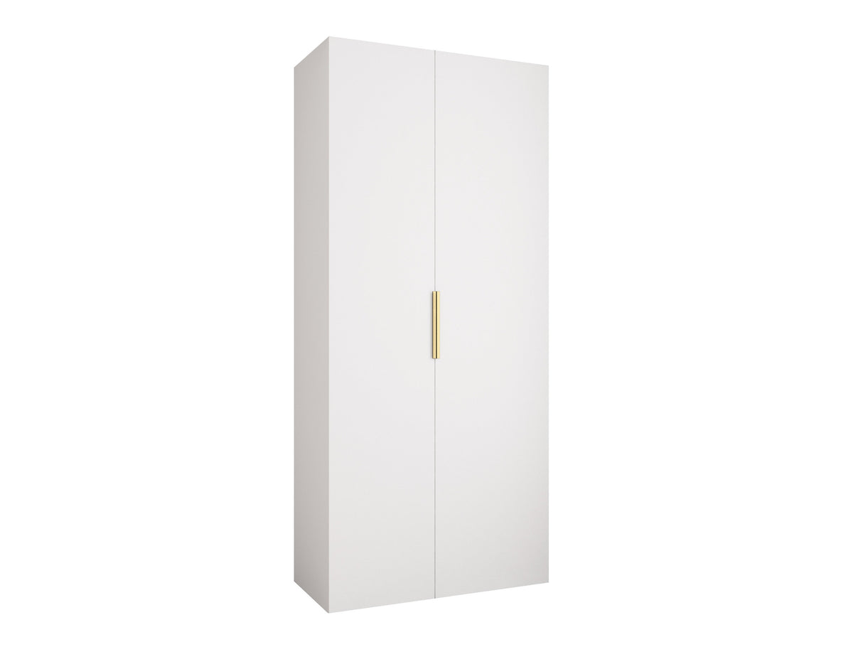Gardróbszekrény Szafa COMO 4 100/110 (gł.40/50), Szín: Fehér, Fogantyú színe: Aranysárga, Fiókok: Nem, Szélesség: 110 cm, Mélység: 52 cm