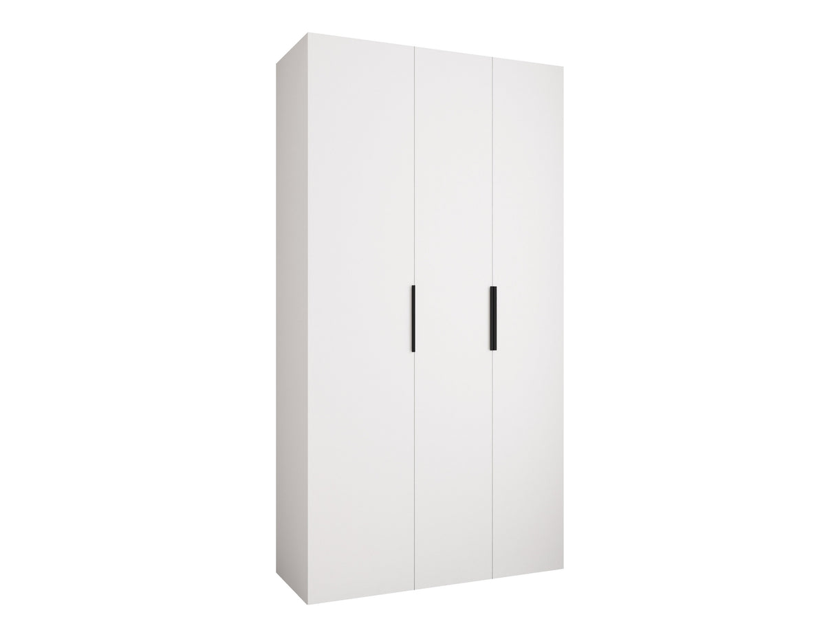 Gardróbszekrény Szafa COMO 4 120/130/140/150/160 (gł.40/50), Szín: Fehér, Fogantyú színe: Fekete, Fiókok: Nem, Szélesség: 130 cm, Mélység: 52 cm