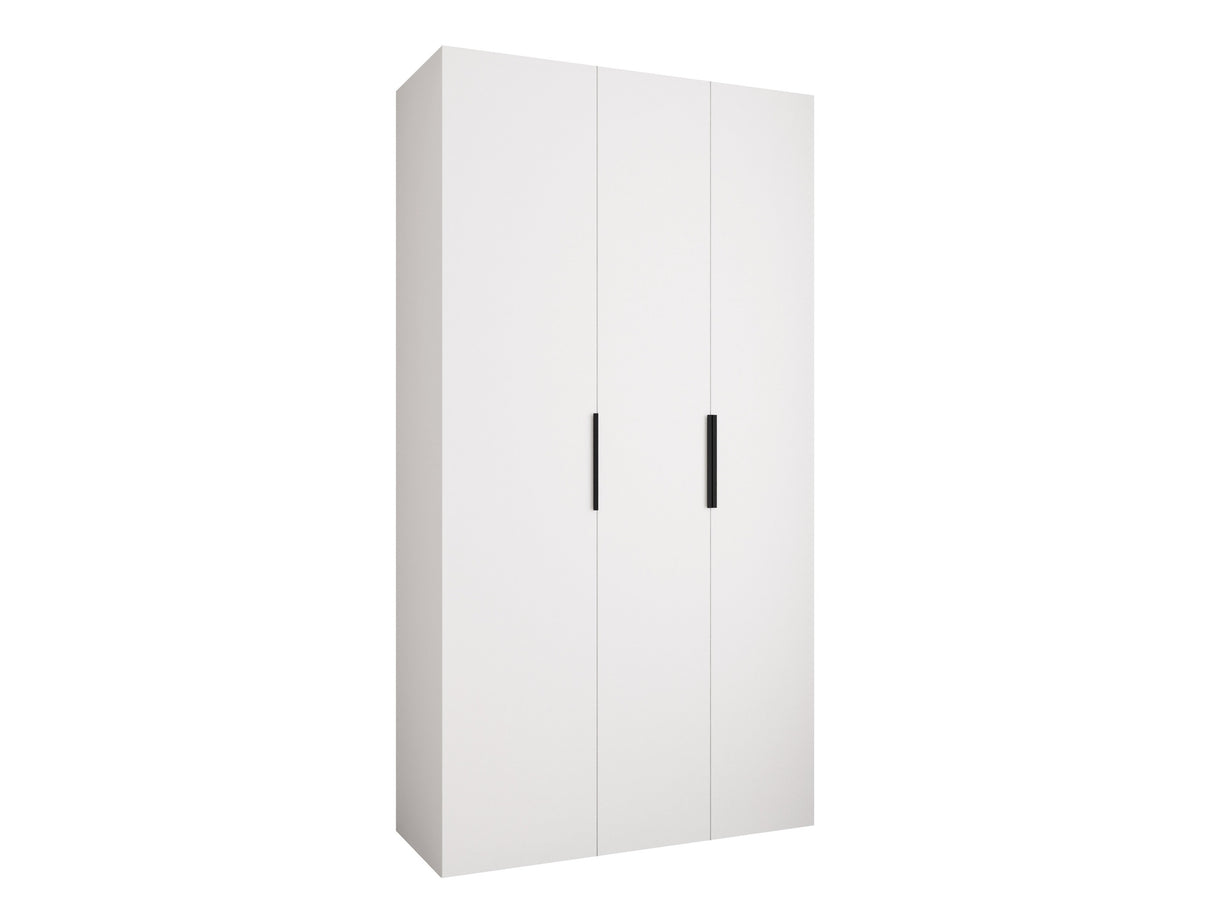 Gardróbszekrény Szafa COMO 4 120/130/140/150/160 (gł.40/50), Szín: Fehér, Fogantyú színe: Fekete, Fiókok: Igen, Szélesség: 130 cm, Mélység: 52 cm
