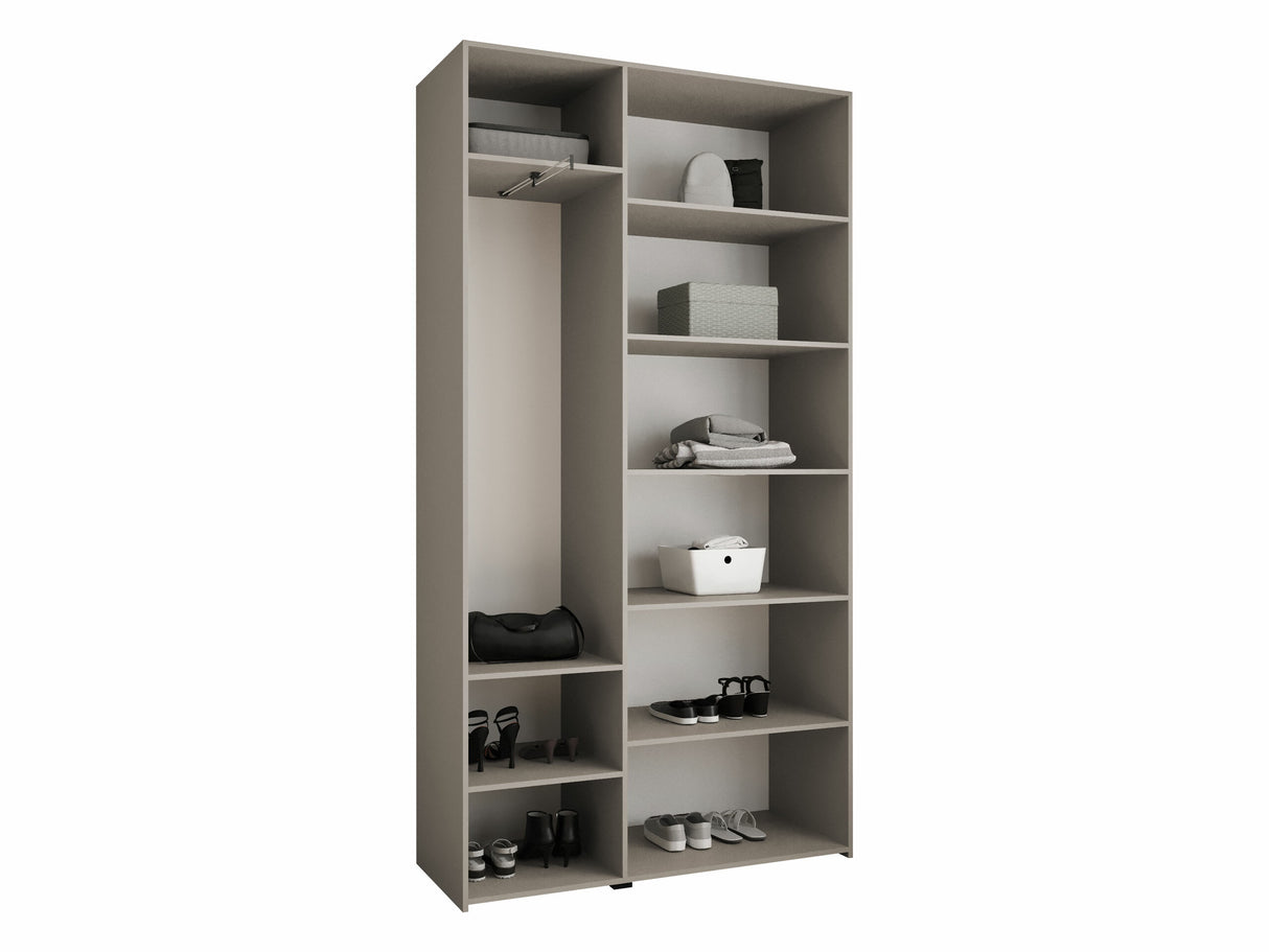 Gardróbszekrény Szafa COMO 4 120/130/140/150/160 (gł.40/50), Szín: Fehér, Fogantyú színe: Fekete, Fiókok: Nem, Szélesség: 130 cm, Mélység: 42 cm