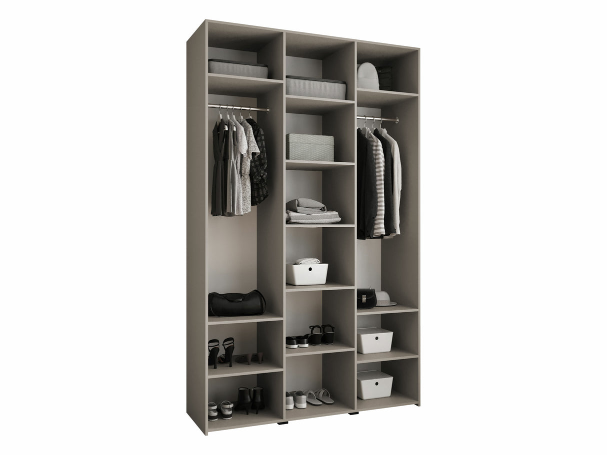 Gardróbszekrény Szafa COMO 4 120/130/140/150/160 (gł.40/50), Szín: Fehér, Fogantyú színe: Aranysárga, Fiókok: Nem, Szélesség: 150 cm, Mélység: 52 cm