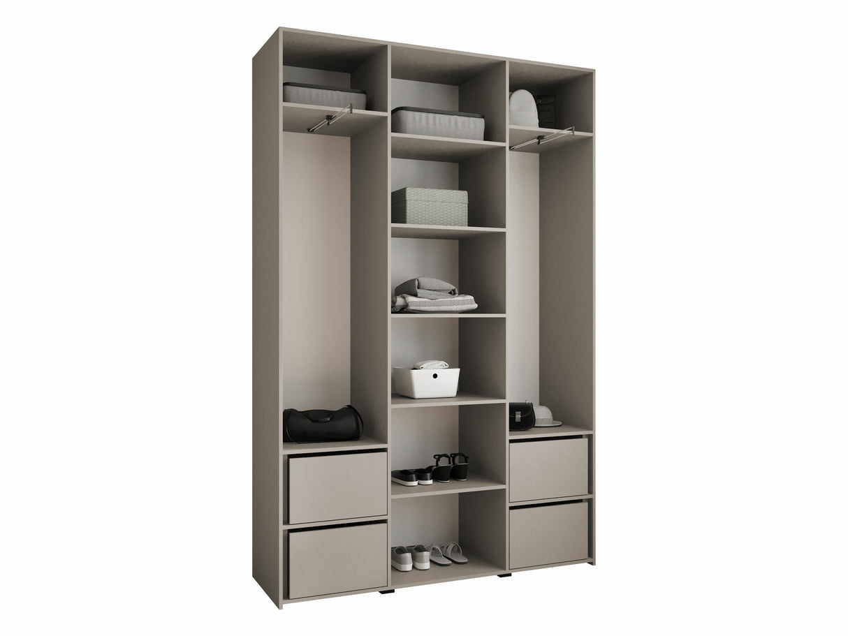 Gardróbszekrény Szafa COMO 4 120/130/140/150/160 (gł.40/50), Szín: Fehér, Fogantyú színe: Aranysárga, Fiókok: Igen, Szélesség: 160 cm, Mélység: 42 cm