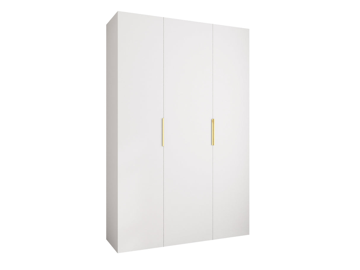 Gardróbszekrény Szafa COMO 4 120/130/140/150/160 (gł.40/50), Szín: Fehér, Fogantyú színe: Aranysárga, Fiókok: Igen, Szélesség: 160 cm, Mélység: 42 cm