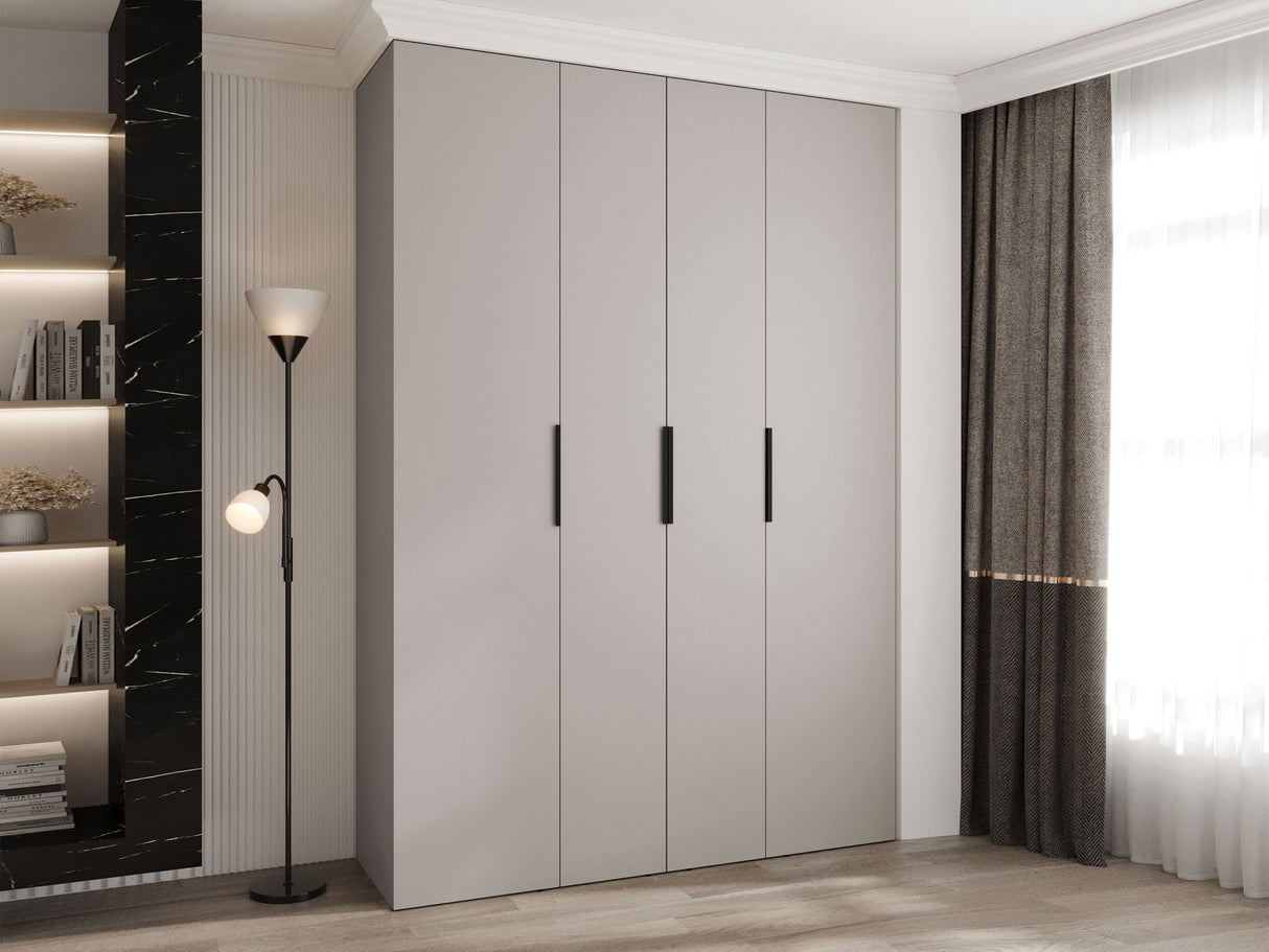 Gardróbszekrény Szafa COMO 4 170/180/190/200 (gł.40/50), Szín: Kasmír, Fogantyú színe: Fekete, Fiókok: Nem, Szélesség: 170 cm, Mélység: 52 cm