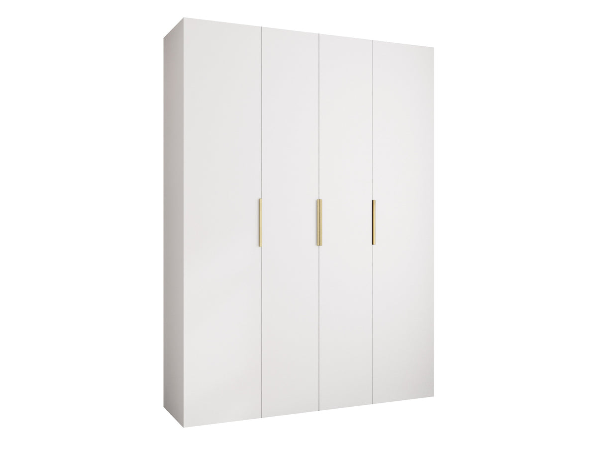 Gardróbszekrény Szafa COMO 4 170/180/190/200 (gł.40/50), Szín: Fehér, Fogantyú színe: Aranysárga, Fiókok: Nem, Szélesség: 180 cm, Mélység: 42 cm