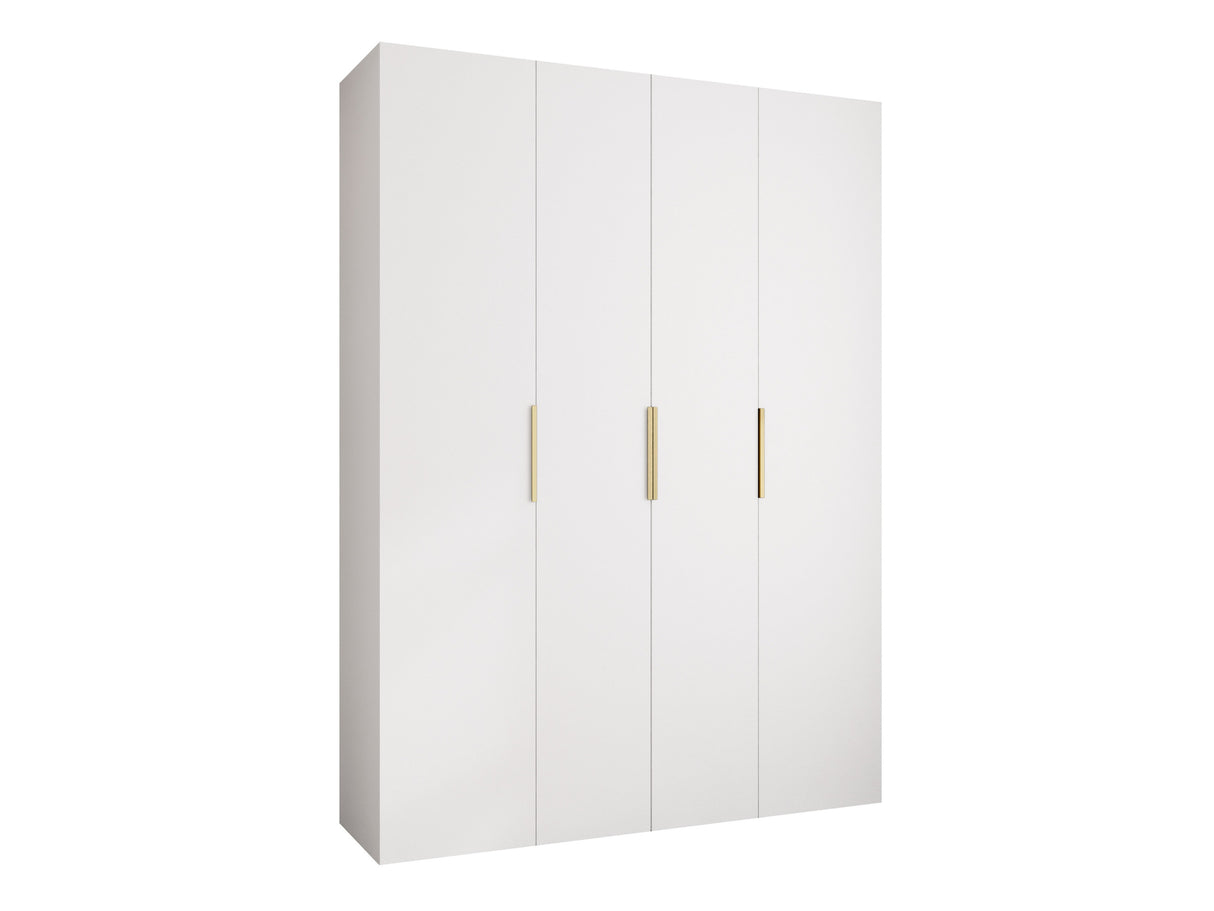 Gardróbszekrény Szafa COMO 4 170/180/190/200 (gł.40/50), Szín: Fehér, Fogantyú színe: Aranysárga, Fiókok: Nem, Szélesség: 180 cm, Mélység: 52 cm