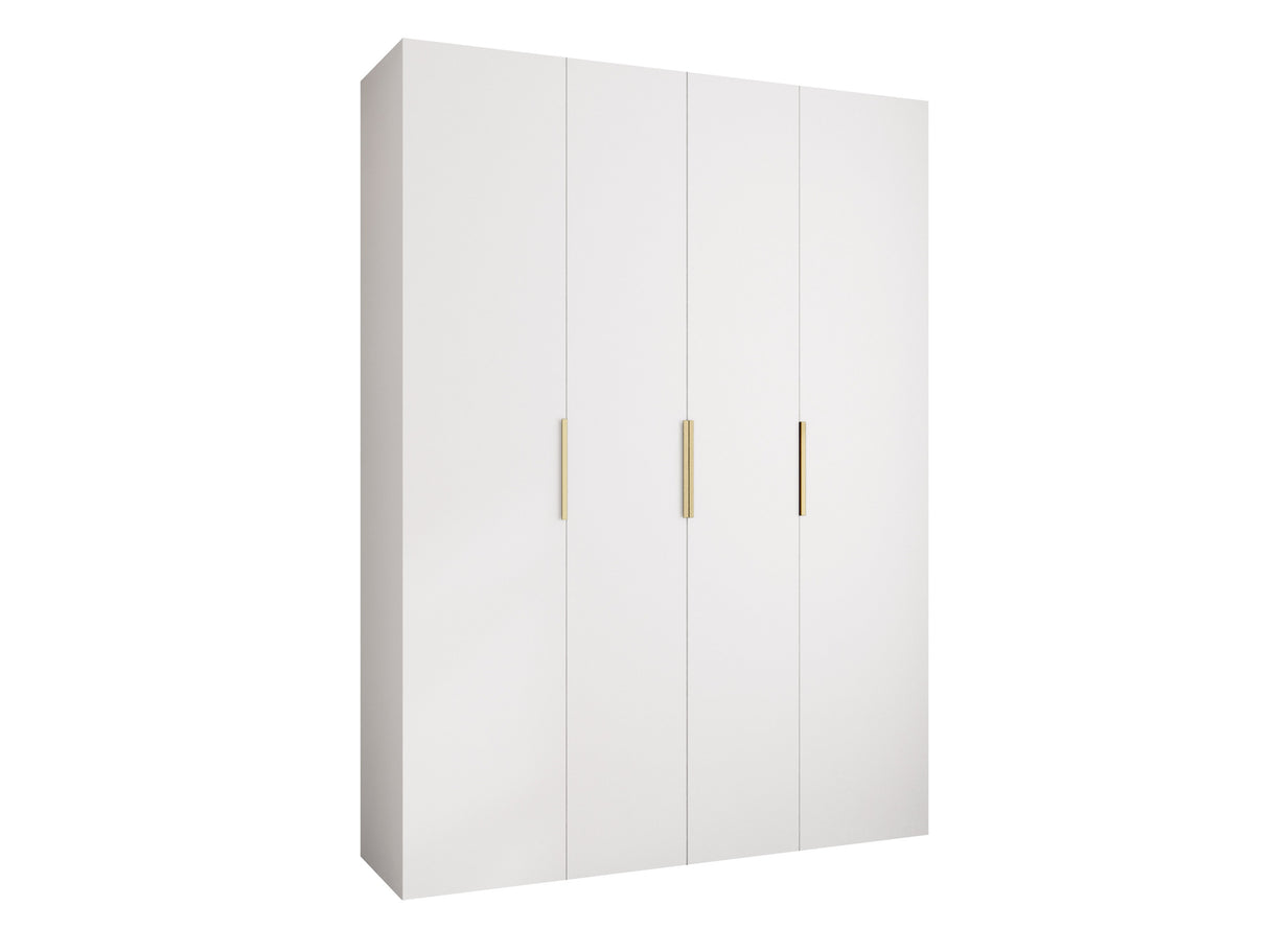 Gardróbszekrény Szafa COMO 4 170/180/190/200 (gł.40/50), Szín: Fehér, Fogantyú színe: Aranysárga, Fiókok: Igen, Szélesség: 180 cm, Mélység: 52 cm