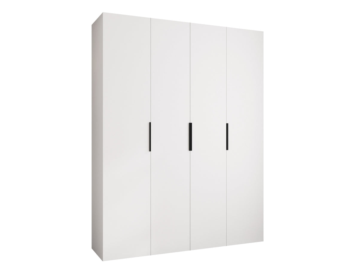 Gardróbszekrény Szafa COMO 4 170/180/190/200 (gł.40/50), Szín: Fehér, Fogantyú színe: Fekete, Fiókok: Igen, Szélesség: 190 cm, Mélység: 42 cm