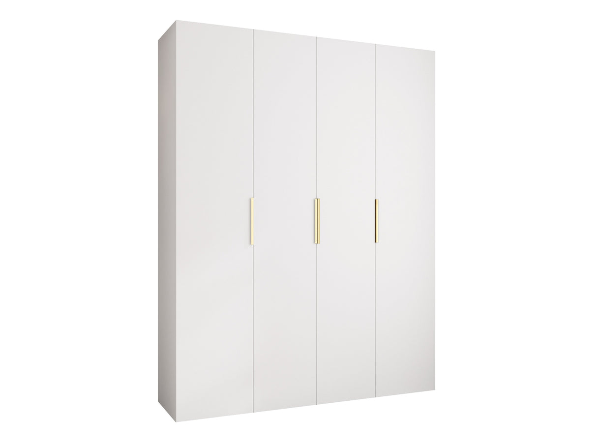 Gardróbszekrény Szafa COMO 4 170/180/190/200 (gł.40/50), Szín: Fehér, Fogantyú színe: Aranysárga, Fiókok: Nem, Szélesség: 190 cm, Mélység: 42 cm