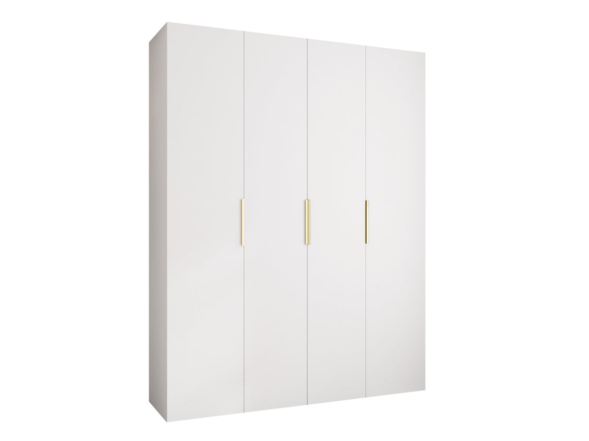 Gardróbszekrény Szafa COMO 4 170/180/190/200 (gł.40/50), Szín: Fehér, Fogantyú színe: Aranysárga, Fiókok: Nem, Szélesség: 190 cm, Mélység: 52 cm