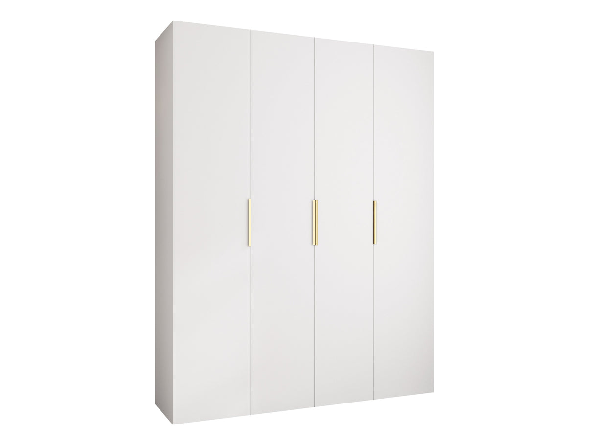 Gardróbszekrény Szafa COMO 4 170/180/190/200 (gł.40/50), Szín: Fehér, Fogantyú színe: Aranysárga, Fiókok: Igen, Szélesség: 190 cm, Mélység: 42 cm