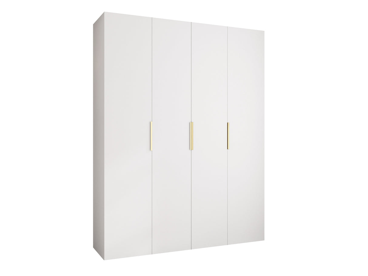 Gardróbszekrény Szafa COMO 4 170/180/190/200 (gł.40/50), Szín: Fehér, Fogantyú színe: Aranysárga, Fiókok: Igen, Szélesség: 190 cm, Mélység: 52 cm