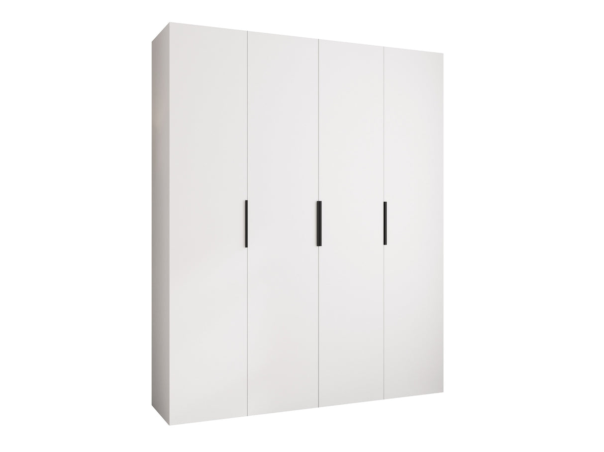 Gardróbszekrény Szafa COMO 4 170/180/190/200 (gł.40/50), Szín: Fehér, Fogantyú színe: Fekete, Fiókok: Nem, Szélesség: 200 cm, Mélység: 52 cm