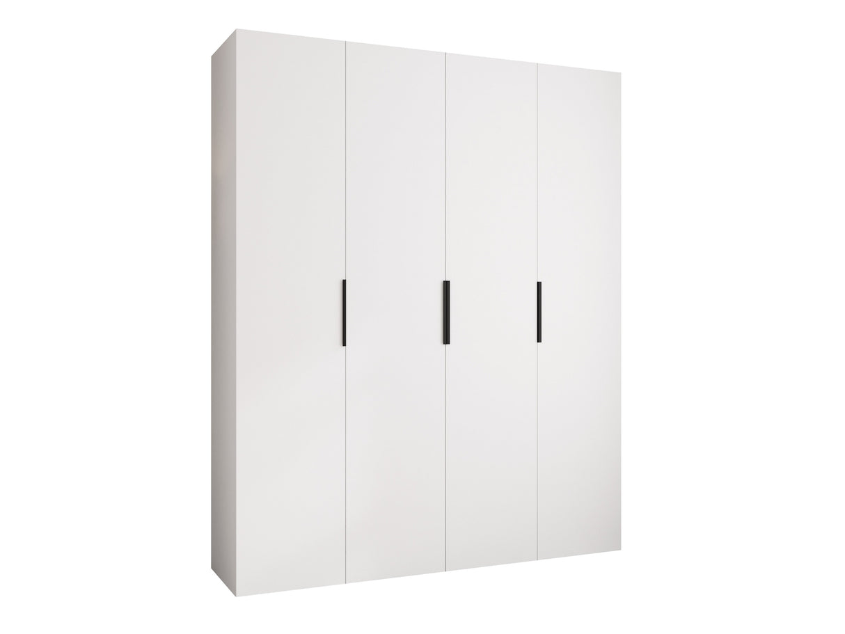 Gardróbszekrény Szafa COMO 4 170/180/190/200 (gł.40/50), Szín: Fehér, Fogantyú színe: Fekete, Fiókok: Igen, Szélesség: 200 cm, Mélység: 52 cm