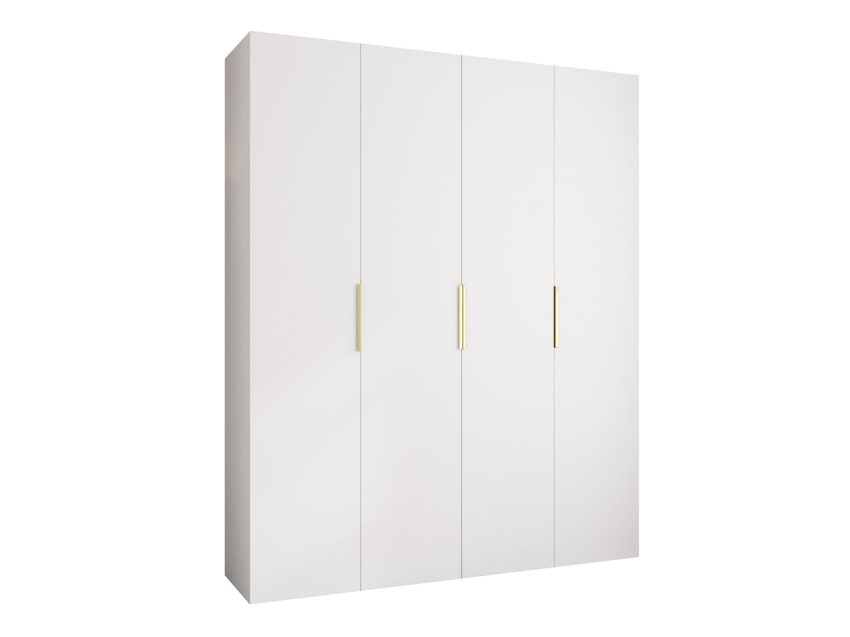 Gardróbszekrény Szafa COMO 4 170/180/190/200 (gł.40/50), Szín: Fehér, Fogantyú színe: Aranysárga, Fiókok: Igen, Szélesség: 200 cm, Mélység: 42 cm