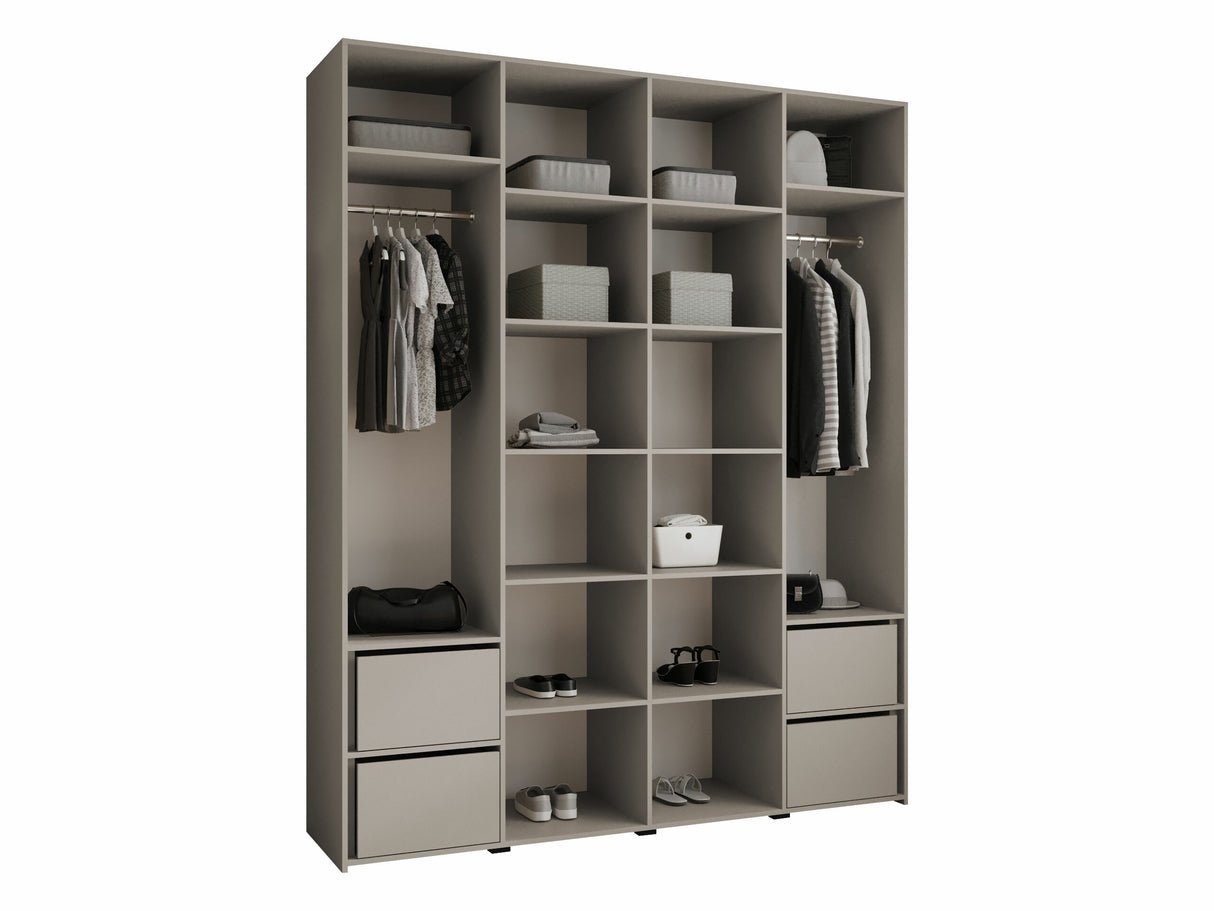 Gardróbszekrény Szafa COMO 4 170/180/190/200 (gł.40/50), Szín: Kasmír, Fogantyú színe: Aranysárga, Fiókok: Igen, Szélesség: 200 cm, Mélység: 52 cm