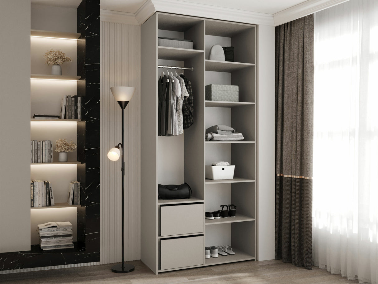 Gardróbszekrény Szafa COMO 1 100/110 (gł.42/52), Szín: Kasmír, Fogantyú színe: Fekete, Fiókok: Igen, Szélesség: 110 cm, Mélység: 52 cm