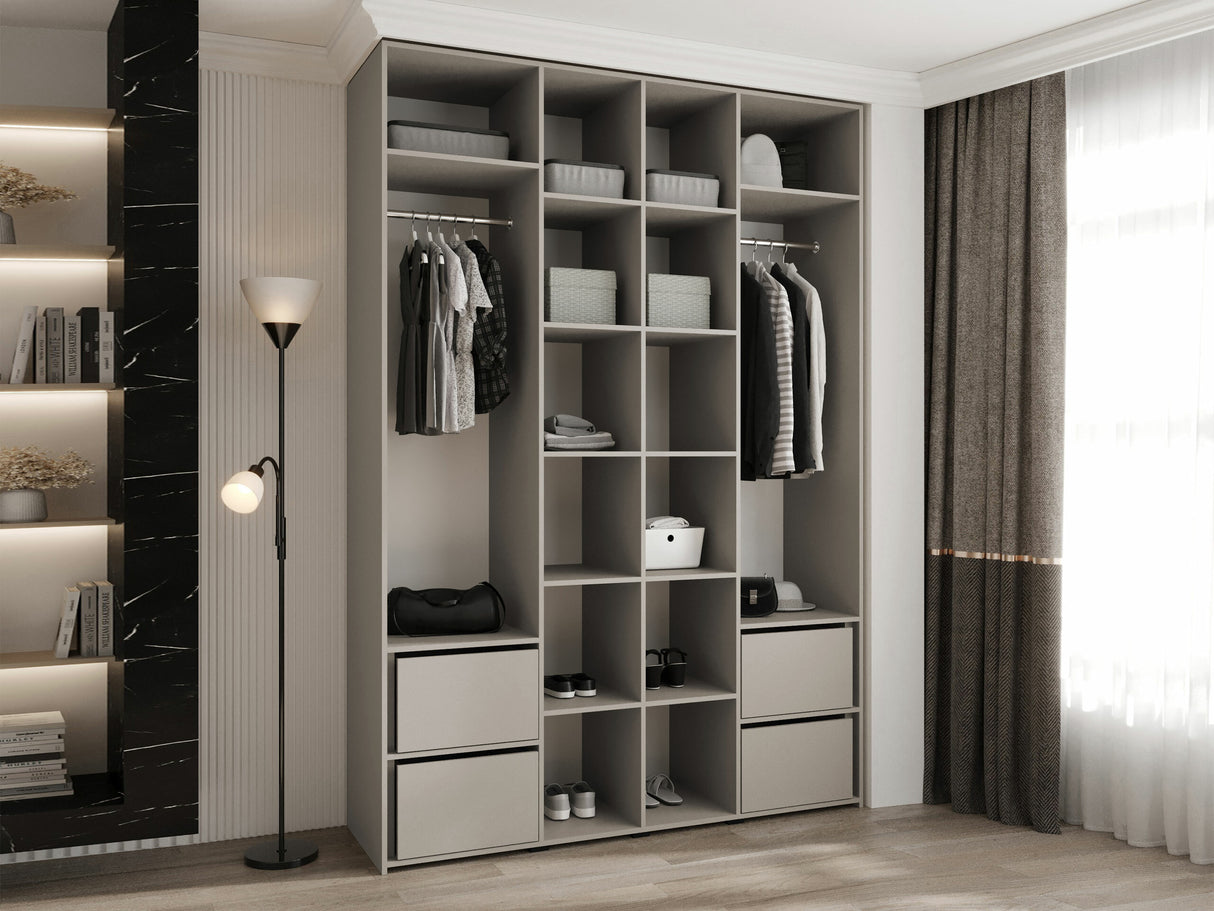 Gardróbszekrény Szafa COMO 1 170/180/190/200 (gł.42.52), Szín: Fehér, Fogantyú színe: Aranysárga, Fiókok: Igen, Szélesség: 170 cm, Mélység: 52 cm