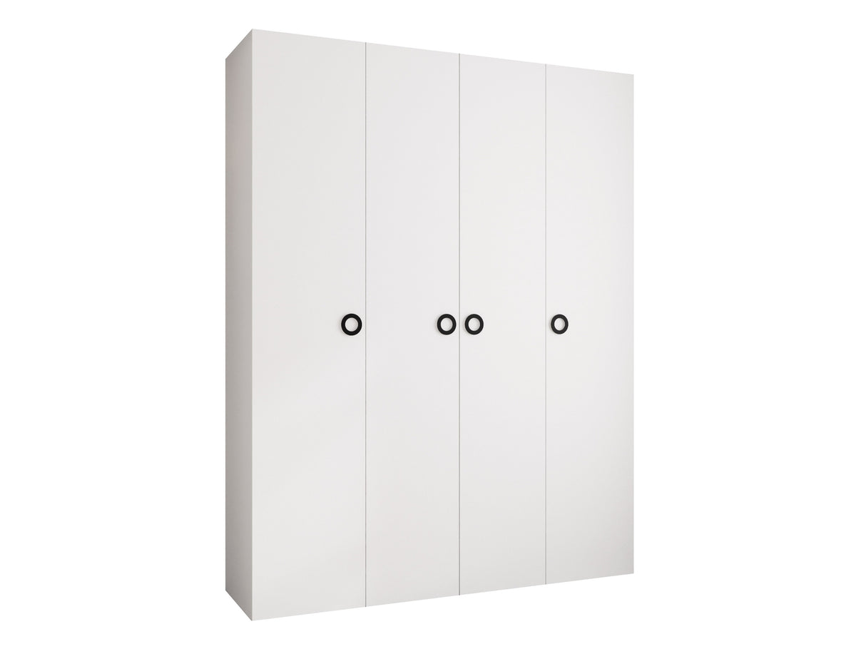 Gardróbszekrény Szafa COMO 1 170/180/190/200 (gł.42.52), Szín: Fehér, Fogantyú színe: Fekete, Fiókok: Igen, Szélesség: 190 cm, Mélység: 52 cm