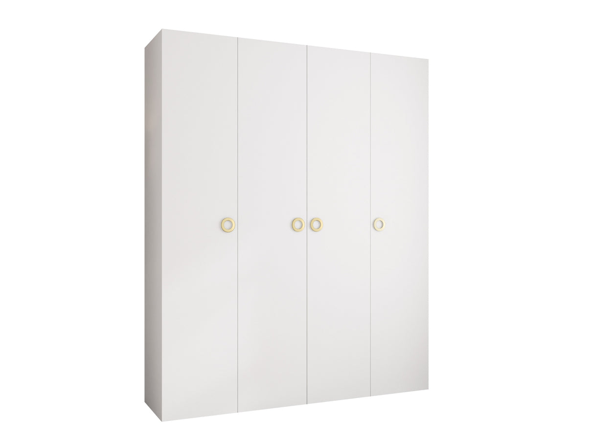 Gardróbszekrény Szafa COMO 1 170/180/190/200 (gł.42.52), Szín: Fehér, Fogantyú színe: Aranysárga, Fiókok: Igen, Szélesség: 200 cm, Mélység: 42 cm