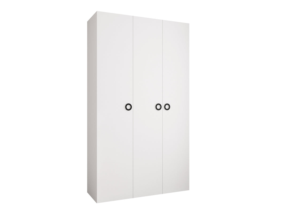 Gardróbszekrény Szafa COMO 1 120/130/140/150/160 (gł.42/52), Szín: Fehér, Fogantyú színe: Fekete, Fiókok: Igen, Szélesség: 140 cm, Mélység: 52 cm