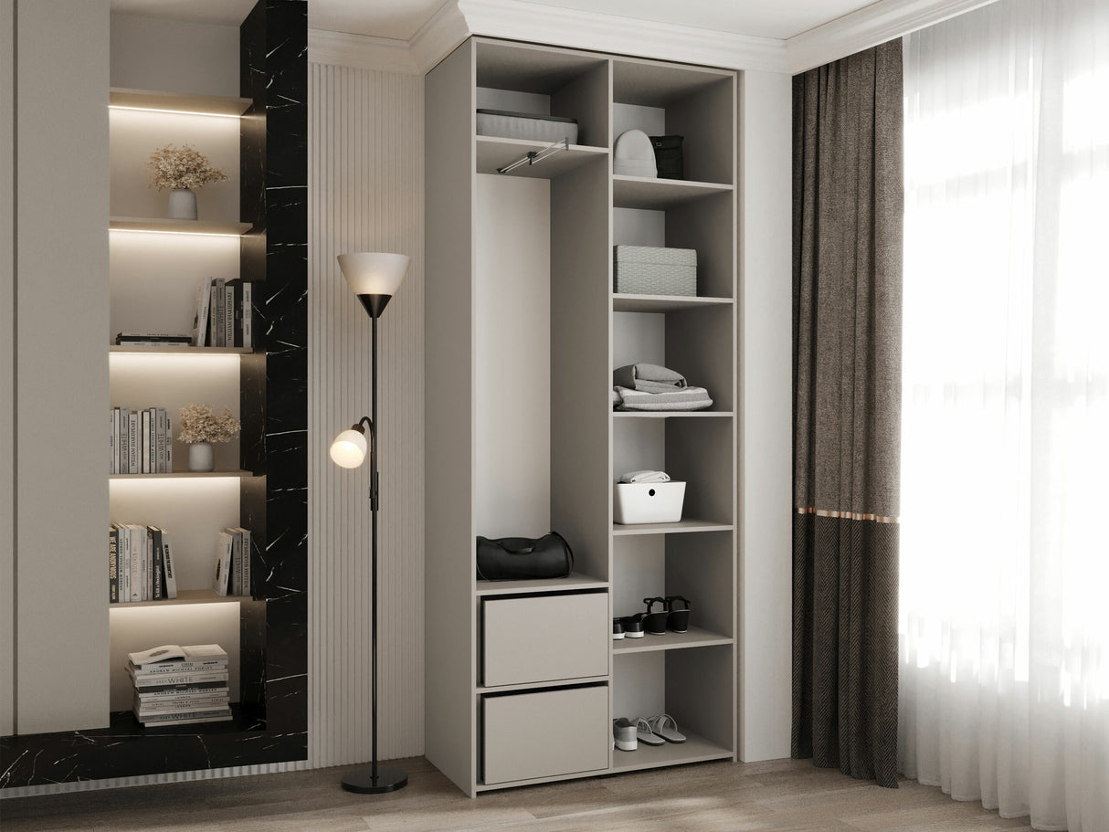 Gardróbszekrény Szafa COMO 2 100 (gł.40), Szín: Fehér, Fogantyú színe: Fekete, Fiókok: Igen, Szélesség: 100 cm, Mélység: 42 cm