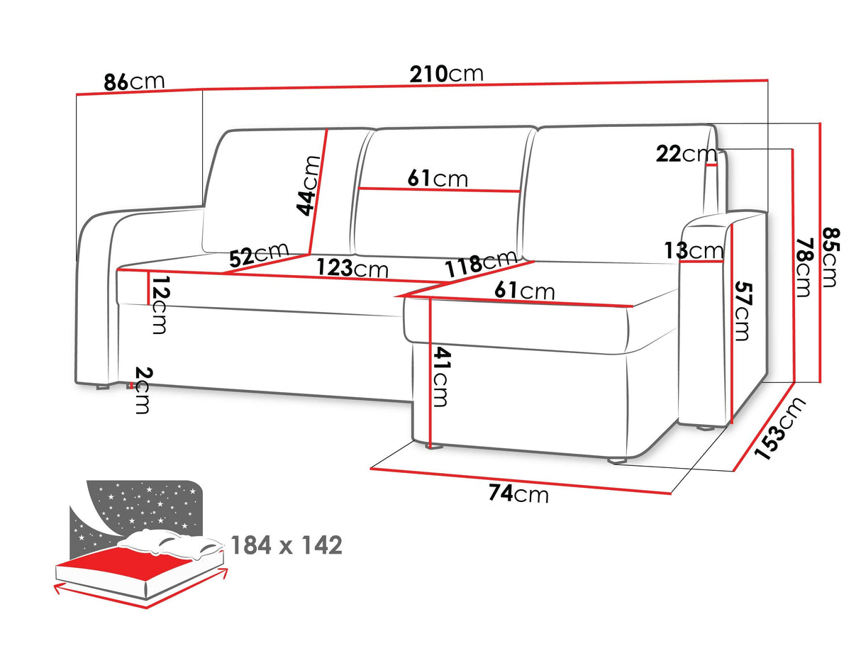 Sarokkanapé Narożnik TOTII, Szín: Lux 25 4214549