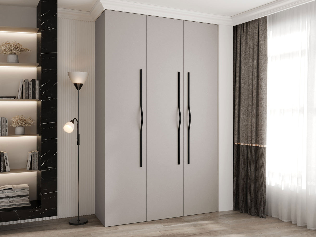 Gardróbszekrény Szafa COMO 2 120/130/140/150/160 (gł.40/50), Szín: Kasmír, Fogantyú színe: Fekete, Fiókok: Igen, Szélesség: 150 cm, Mélység: 42 cm