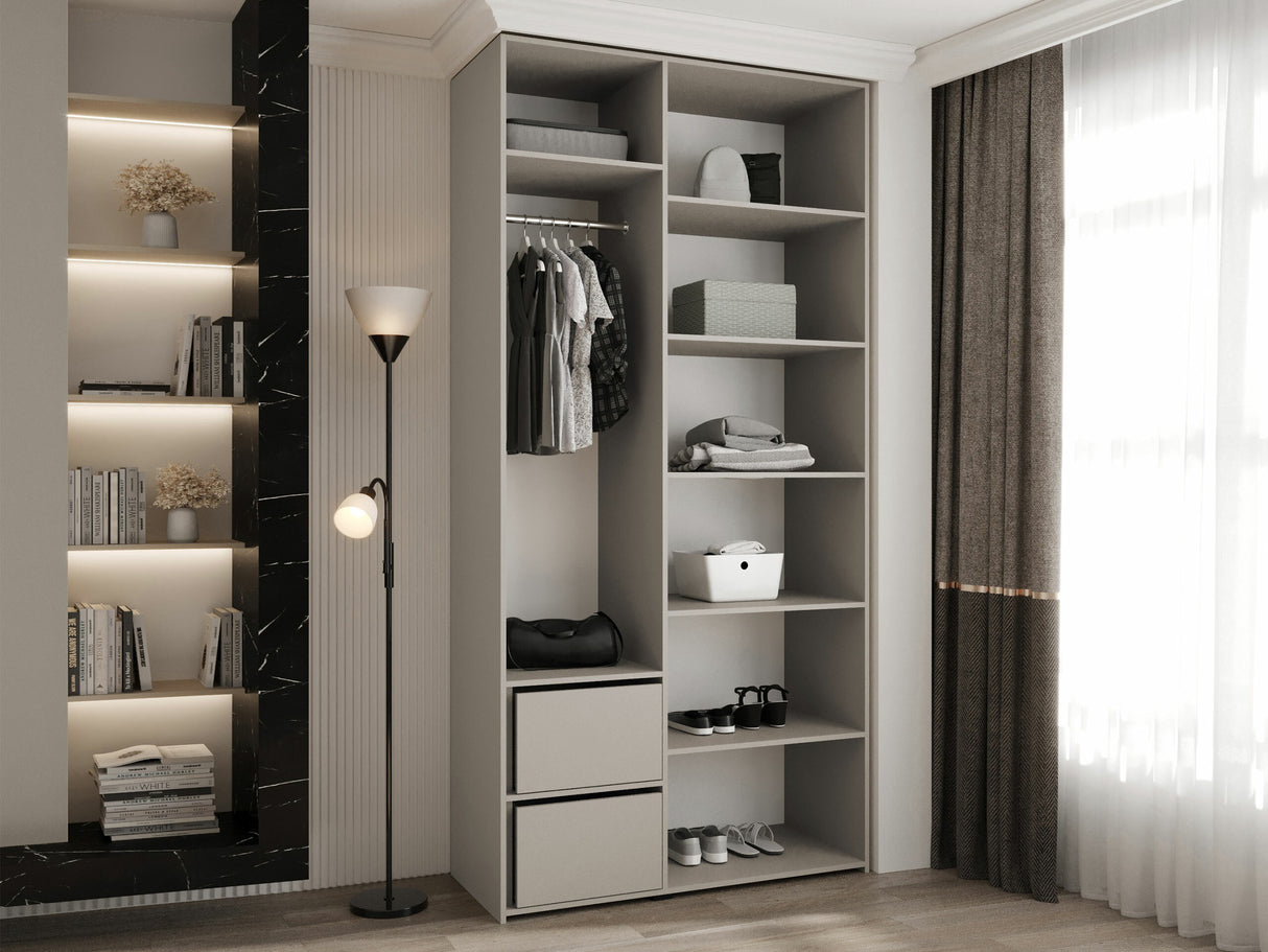 Gardróbszekrény Szafa COMO 2 120/130/140/150/160 (gł.40/50), Szín: Fehér, Fogantyú színe: Fekete, Fiókok: Igen, Szélesség: 120 cm, Mélység: 52 cm