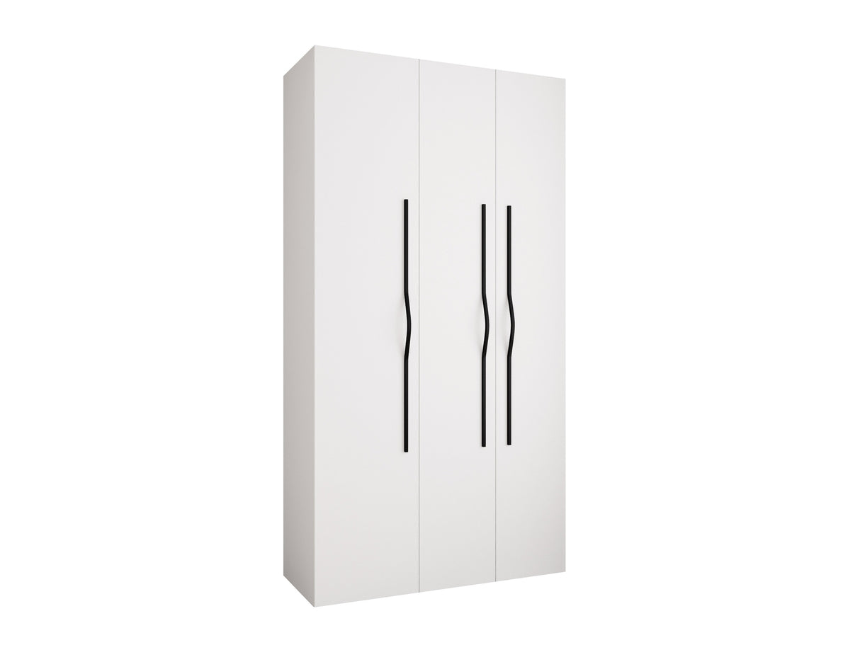 Gardróbszekrény Szafa COMO 2 120/130/140/150/160 (gł.40/50), Szín: Fehér, Fogantyú színe: Fekete, Fiókok: Igen, Szélesség: 130 cm, Mélység: 42 cm