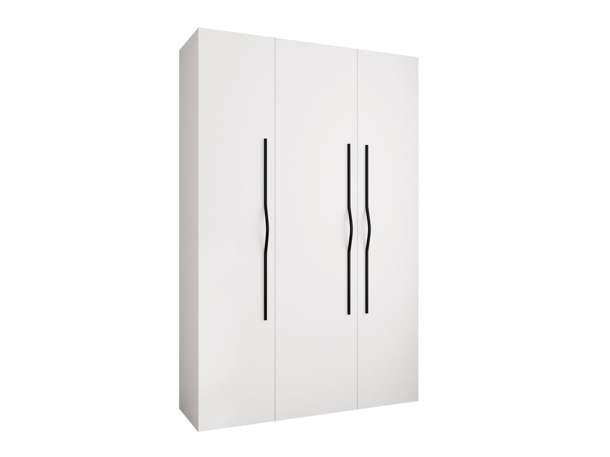 Gardróbszekrény Szafa COMO 2 120/130/140/150/160 (gł.40/50), Szín: Fehér, Fogantyú színe: Fekete, Fiókok: Igen, Szélesség: 160 cm, Mélység: 42 cm