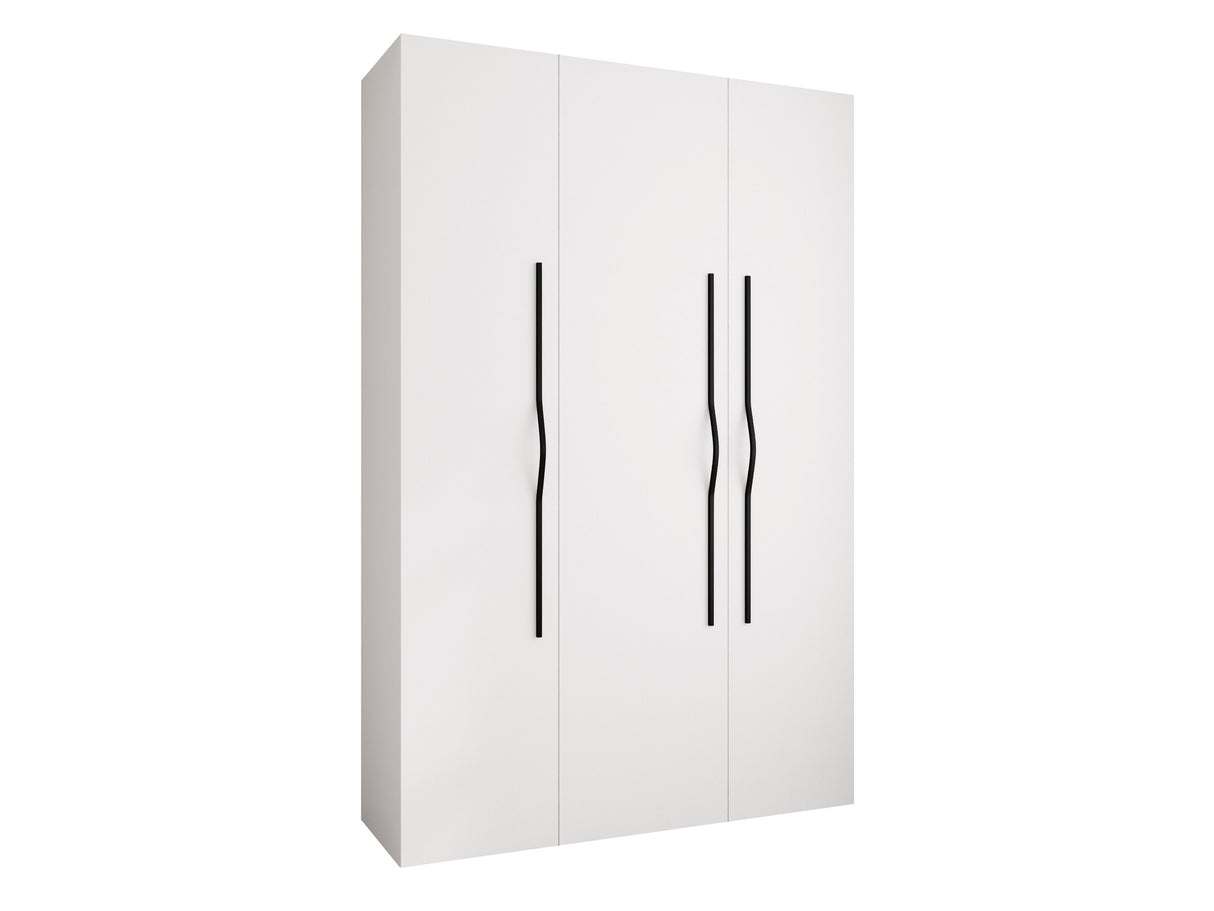 Gardróbszekrény Szafa COMO 2 120/130/140/150/160 (gł.40/50), Szín: Fehér, Fogantyú színe: Fekete, Fiókok: Igen, Szélesség: 160 cm, Mélység: 52 cm