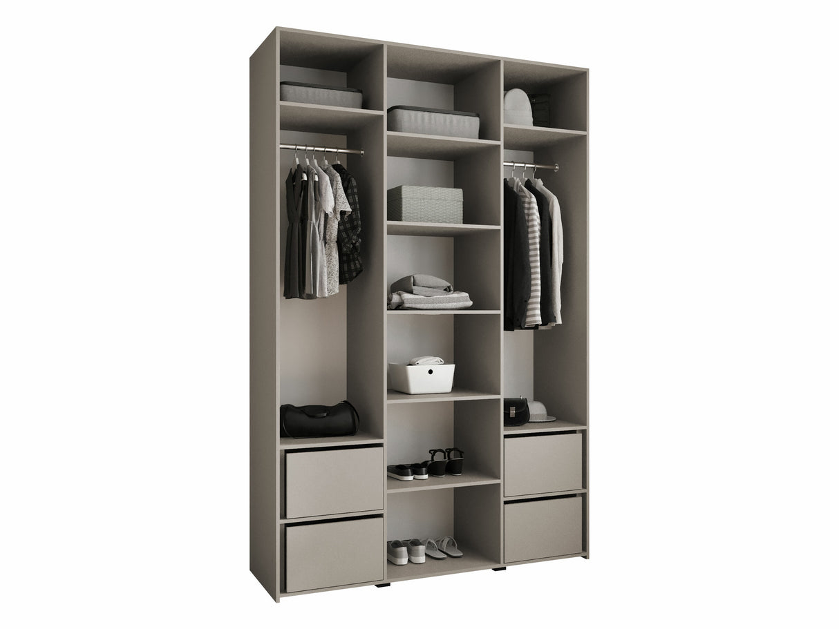 Gardróbszekrény Szafa COMO 2 120/130/140/150/160 (gł.40/50), Szín: Kasmír, Fogantyú színe: Aranysárga, Fiókok: Igen, Szélesség: 160 cm, Mélység: 52 cm