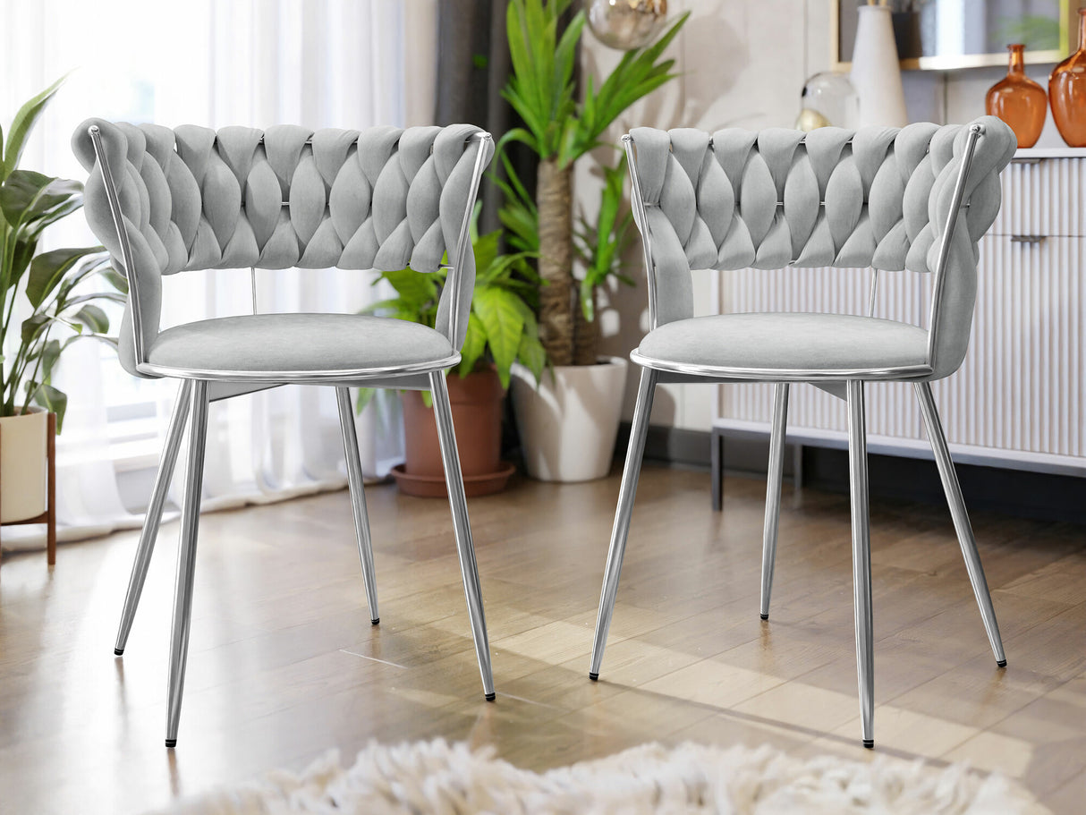 Szék készlet Krzesło MUZ/DC/1141/BK (2szt), Szín: Ezüst + Szürke 4214992