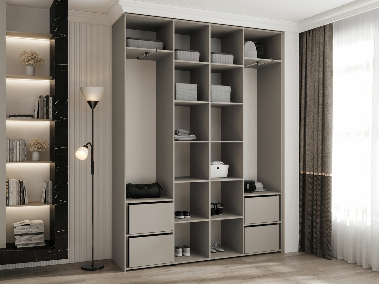 Gardróbszekrény Szafa COMO 2 170/180/190/200 (gł.40/50), Szín: Fehér, Fogantyú színe: Fekete, Fiókok: Igen, Szélesség: 180 cm, Mélység: 42 cm