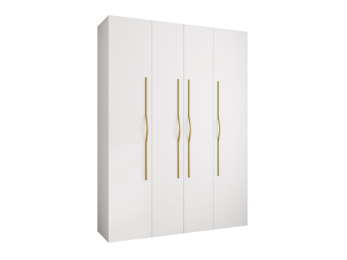 Gardróbszekrény Szafa COMO 2 170/180/190/200 (gł.40/50), Szín: Fehér, Fogantyú színe: Aranysárga, Fiókok: Igen, Szélesség: 180 cm, Mélység: 42 cm