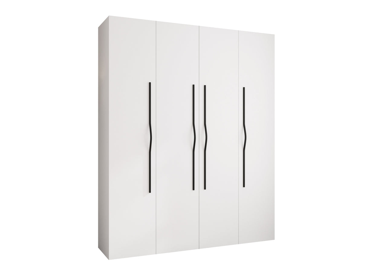 Gardróbszekrény Szafa COMO 2 170/180/190/200 (gł.40/50), Szín: Fehér, Fogantyú színe: Fekete, Fiókok: Igen, Szélesség: 200 cm, Mélység: 52 cm