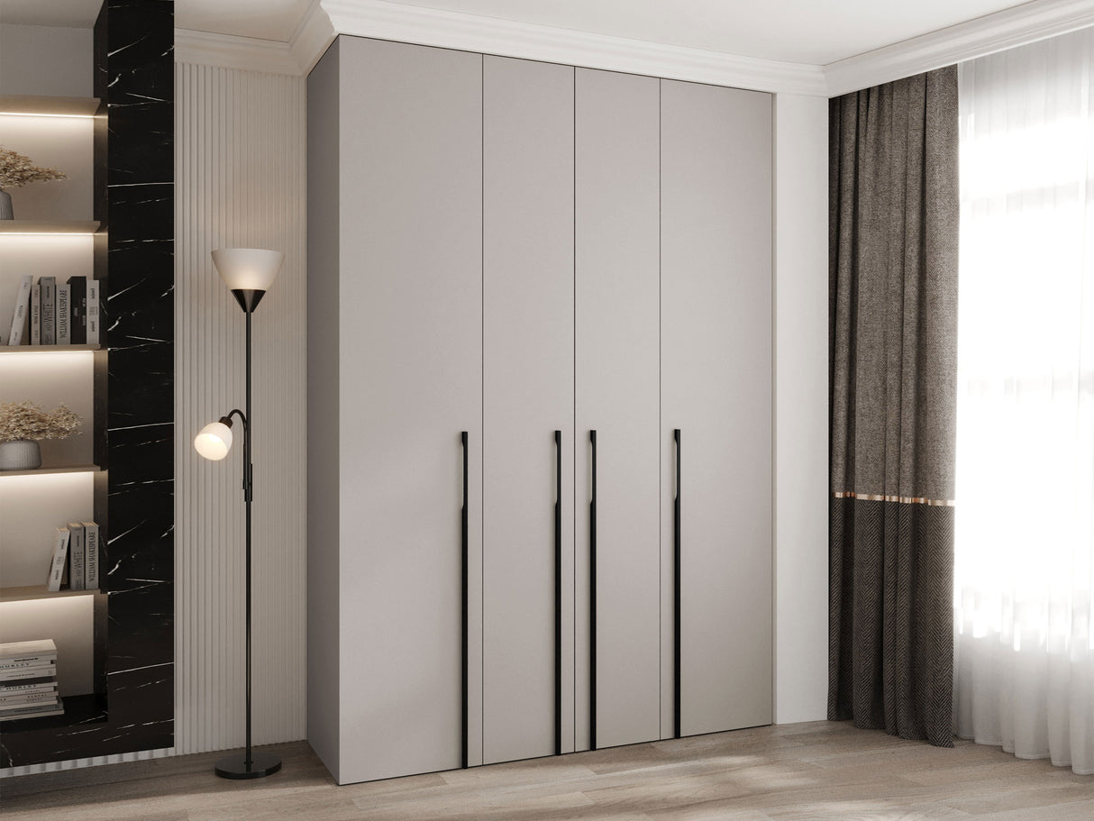 Gardróbszekrény Szafa COMO 3 170/180/190/200 (gł.40/50), Szín: Kasmír, Fogantyú színe: Fekete, Fiókok: Igen, Szélesség: 170 cm, Mélység: 42 cm