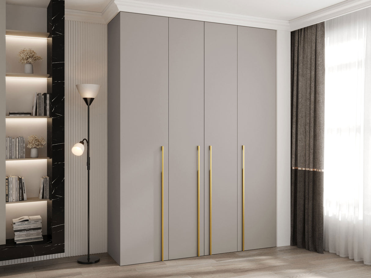 Gardróbszekrény Szafa COMO 3 170/180/190/200 (gł.40/50), Szín: Kasmír, Fogantyú színe: Aranysárga, Fiókok: Igen, Szélesség: 180 cm, Mélység: 42 cm