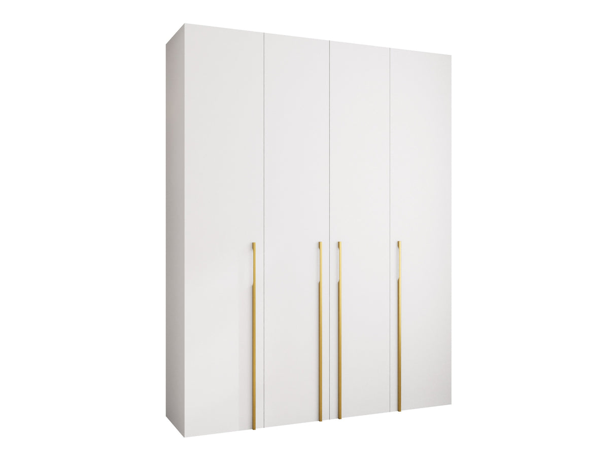 Gardróbszekrény Szafa COMO 3 170/180/190/200 (gł.40/50), Szín: Fehér, Fogantyú színe: Aranysárga, Fiókok: Igen, Szélesség: 190 cm, Mélység: 42 cm