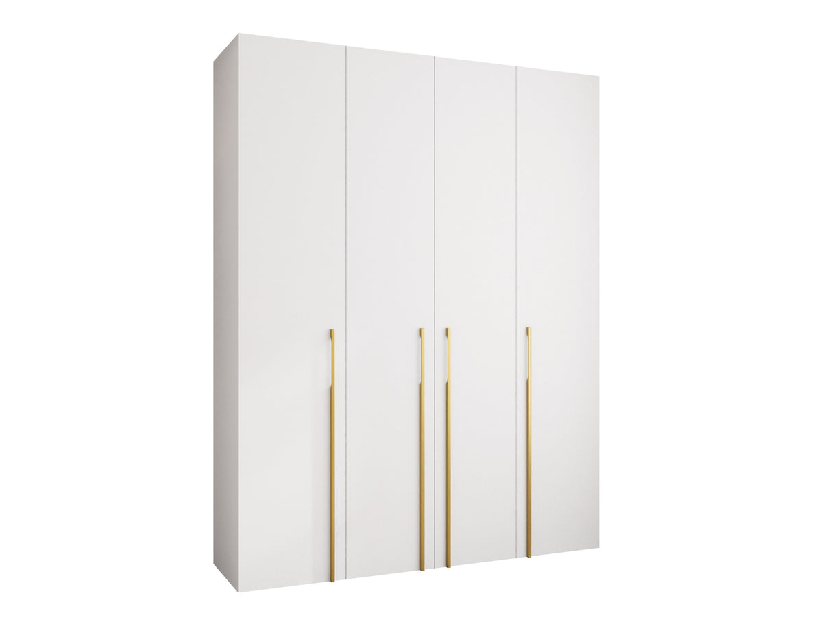 Gardróbszekrény Szafa COMO 3 170/180/190/200 (gł.40/50), Szín: Fehér, Fogantyú színe: Aranysárga, Fiókok: Igen, Szélesség: 190 cm, Mélység: 52 cm
