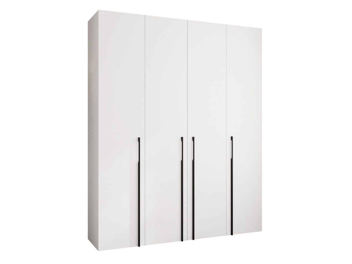 Gardróbszekrény Szafa COMO 3 170/180/190/200 (gł.40/50), Szín: Fehér, Fogantyú színe: Fekete, Fiókok: Igen, Szélesség: 200 cm, Mélység: 42 cm