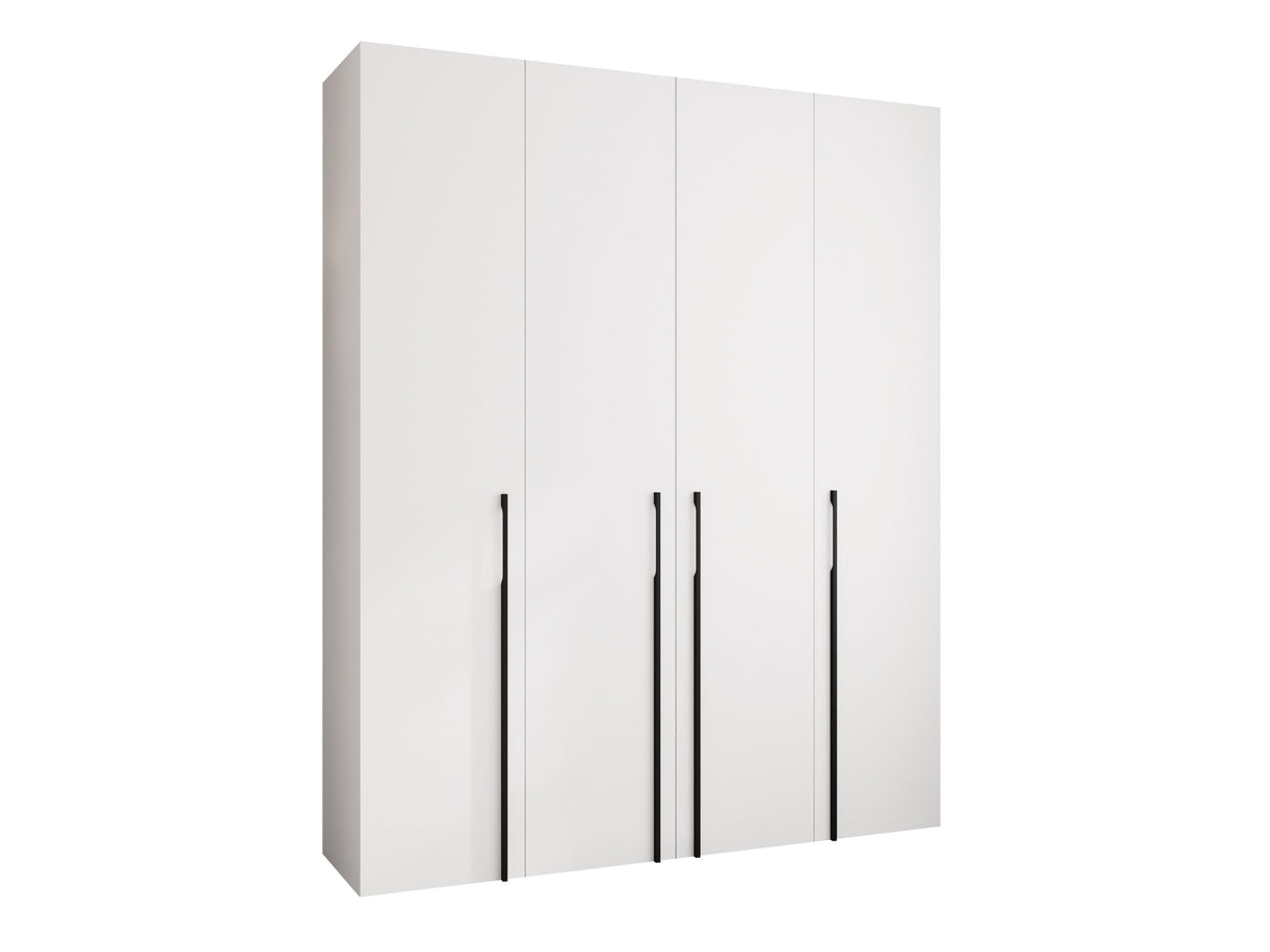 Gardróbszekrény Szafa COMO 3 170/180/190/200 (gł.40/50), Szín: Fehér, Fogantyú színe: Fekete, Fiókok: Igen, Szélesség: 200 cm, Mélység: 52 cm