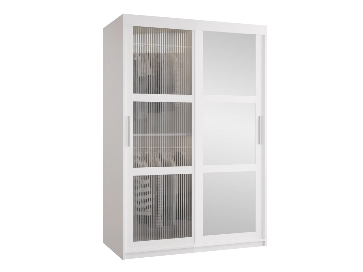 Gardróbszekrény Szafa 100 FLUTES 2, Szín: Fehér, Fiókok: Nem, Szélesség: 120 cm, Led világítás: Nem