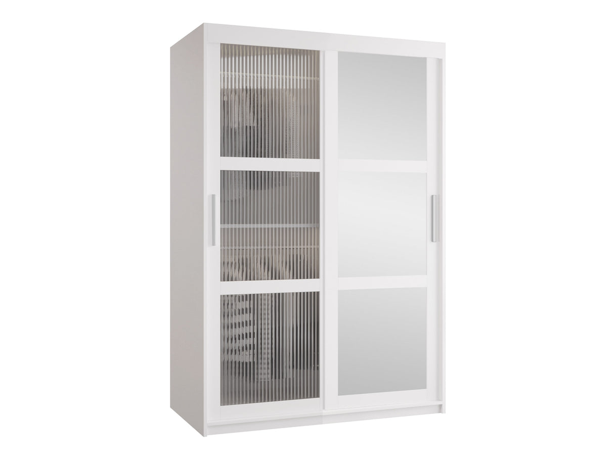 Gardróbszekrény Szafa 100 FLUTES 2, Szín: Fehér, Fiókok: Igen, Szélesség: 120 cm, Led világítás: Nem