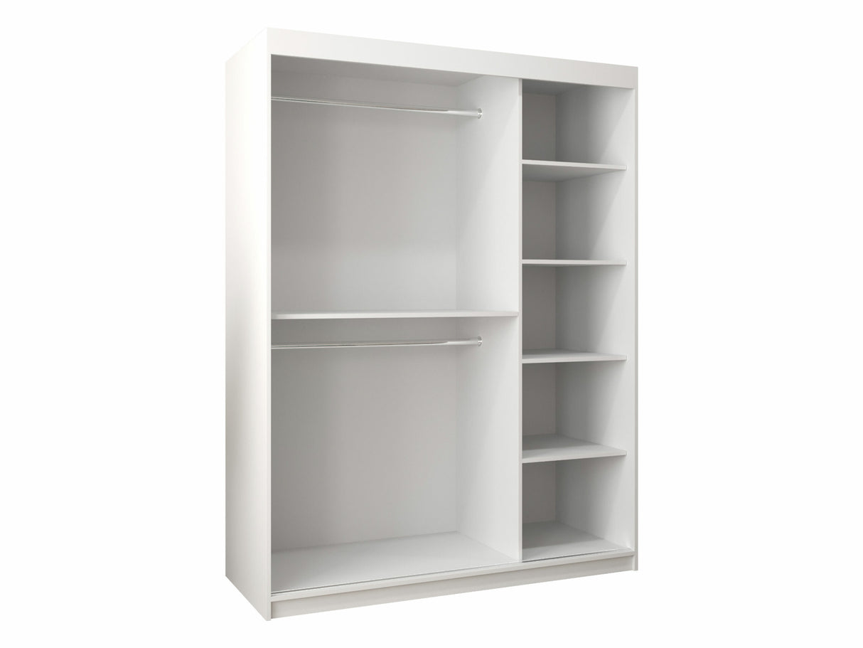 Gardróbszekrény Szafa 100 FLUTES 2, Szín: Fehér, Fiókok: Nem, Szélesség: 150 cm, Led világítás: Nem