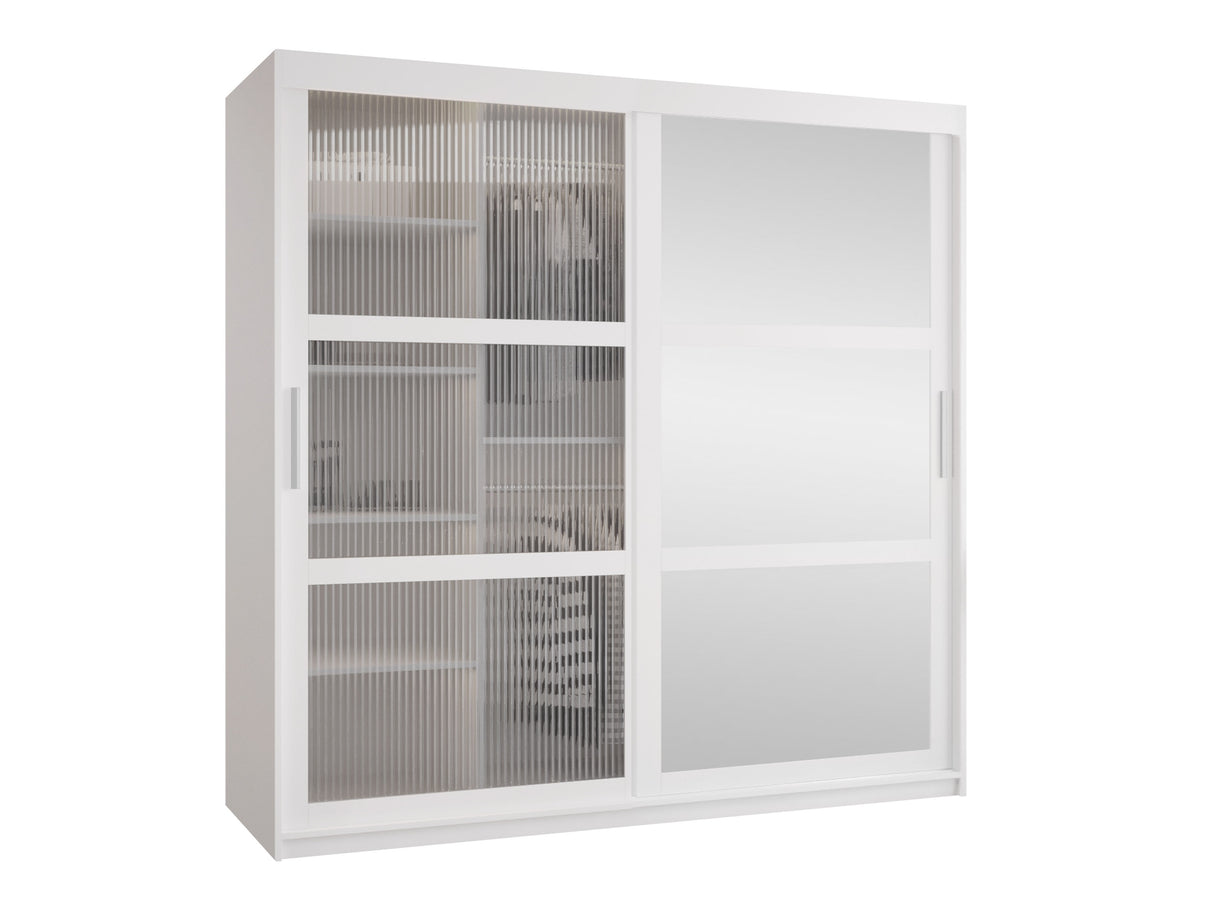 Gardróbszekrény Szafa 100 FLUTES 2, Szín: Fehér, Fiókok: Nem, Szélesség: 180 cm, Led világítás: Nem