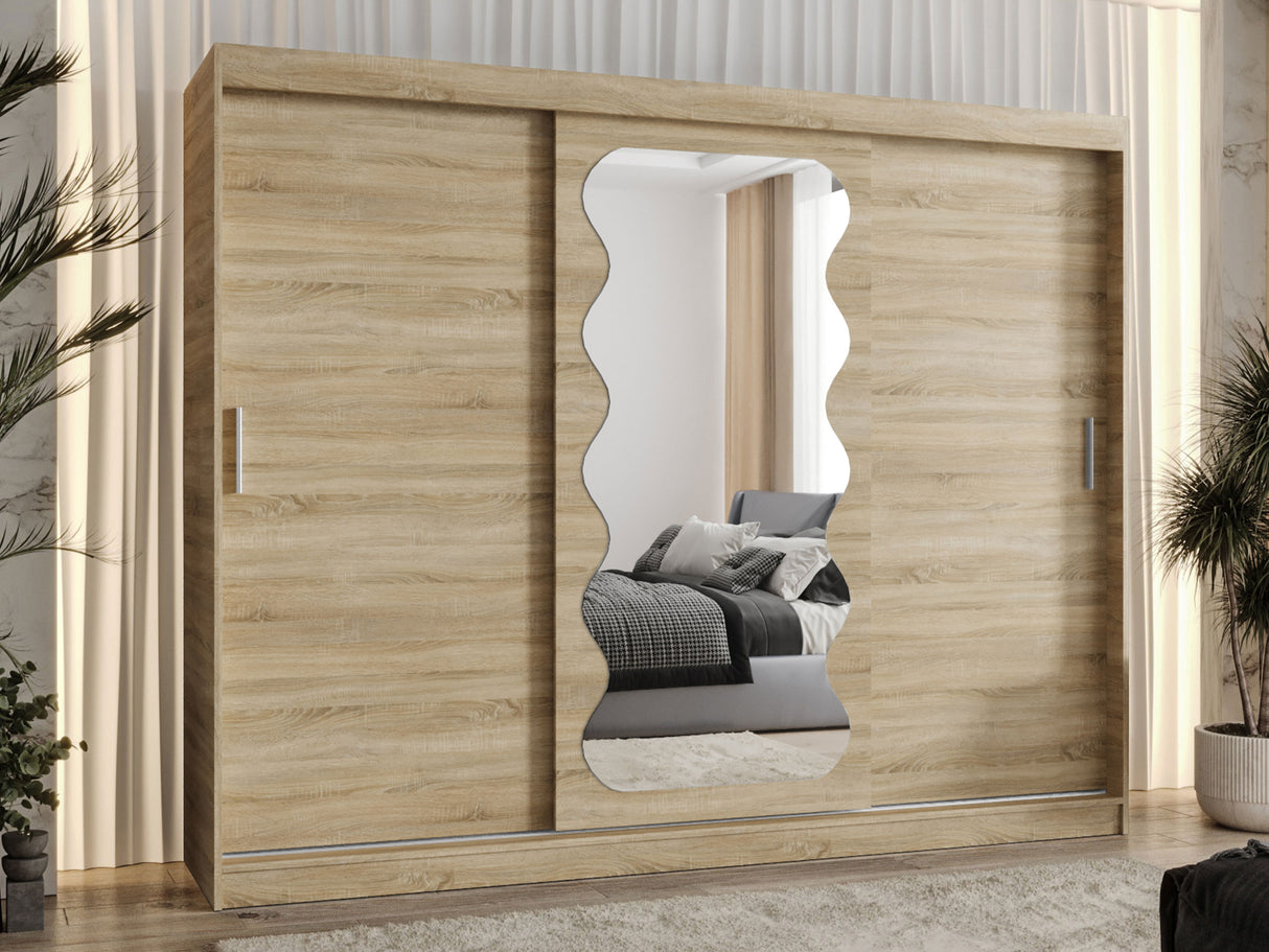 Gardróbszekrény Szafa SPOTI, Szín: Sonoma tölgy, Fiókok: Igen, Szélesség: 250 cm