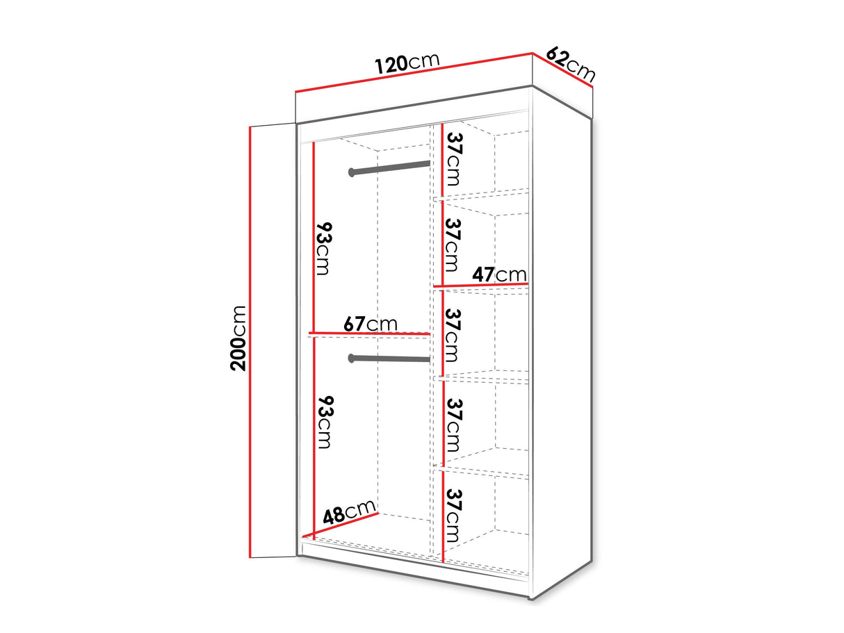 Gardróbszekrény Szafa SPOTI, Szín: Kasmír, Fiókok: Nem, Szélesség: 120 cm